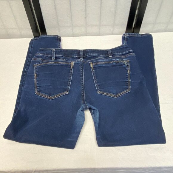 Silver MidRise Skinny Stretch Light Distress Aiko Ankle Jeans Dark Denim Wash 33 - Picture 9 of 13